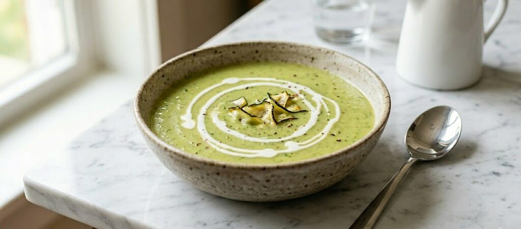Snelle Courgettesoep met kruidenkaas